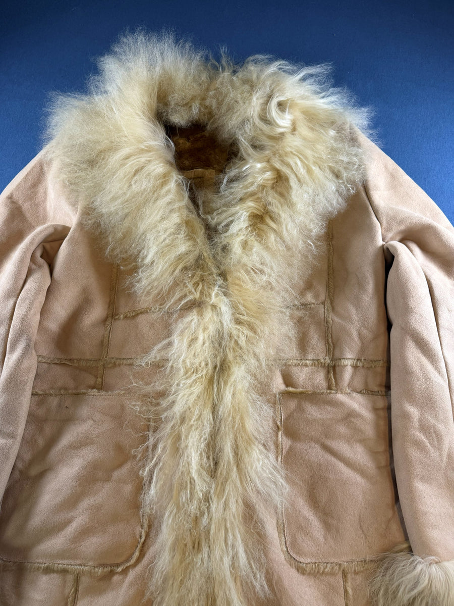Vintage Dressing Afghaanse jas beige dames maat M