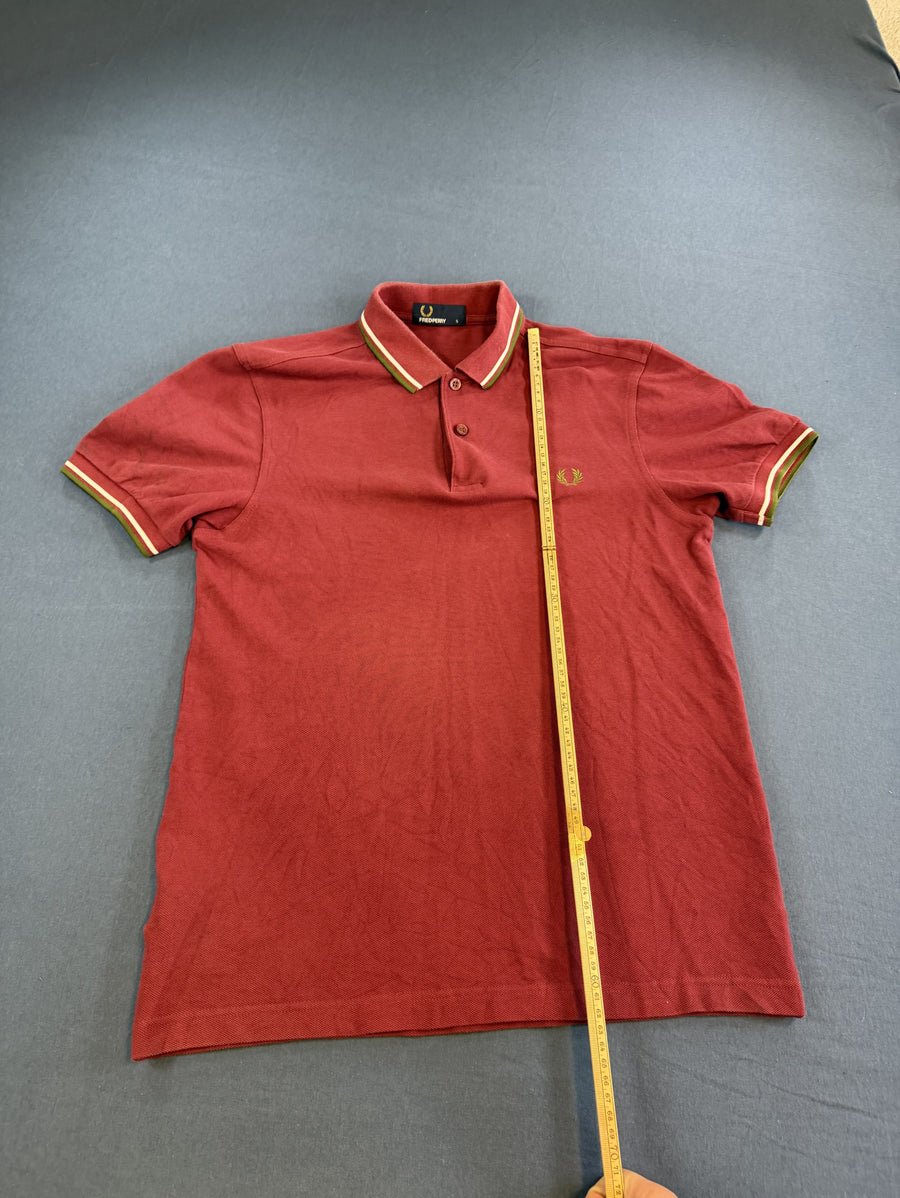 Rode Fred Perry M3600 polo, maat S (poloshirt met twin tipping)