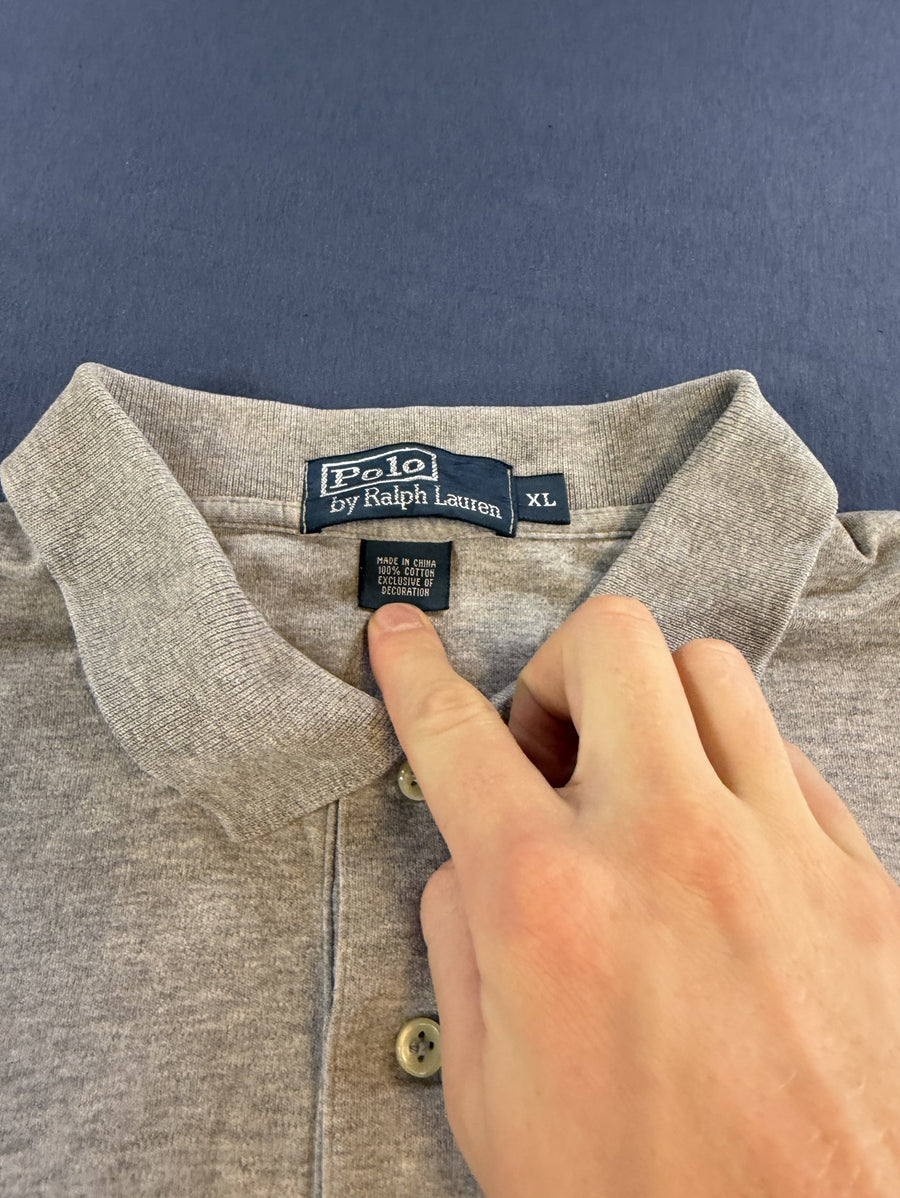 Heren poloshirt Ralph Lauren grijs melange (piquéshirt), maat XL