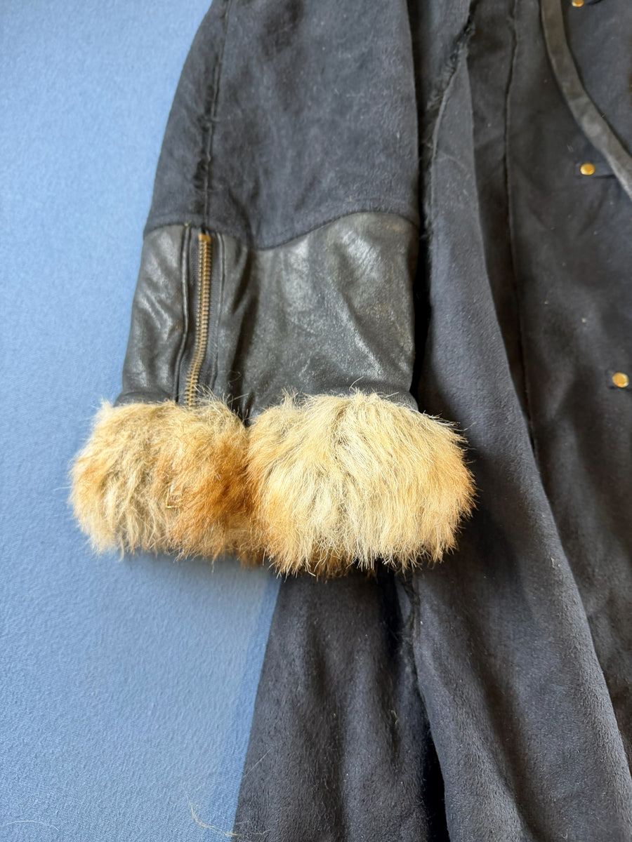 Vintage Dressing Afghaanse jas blauw dames maat L