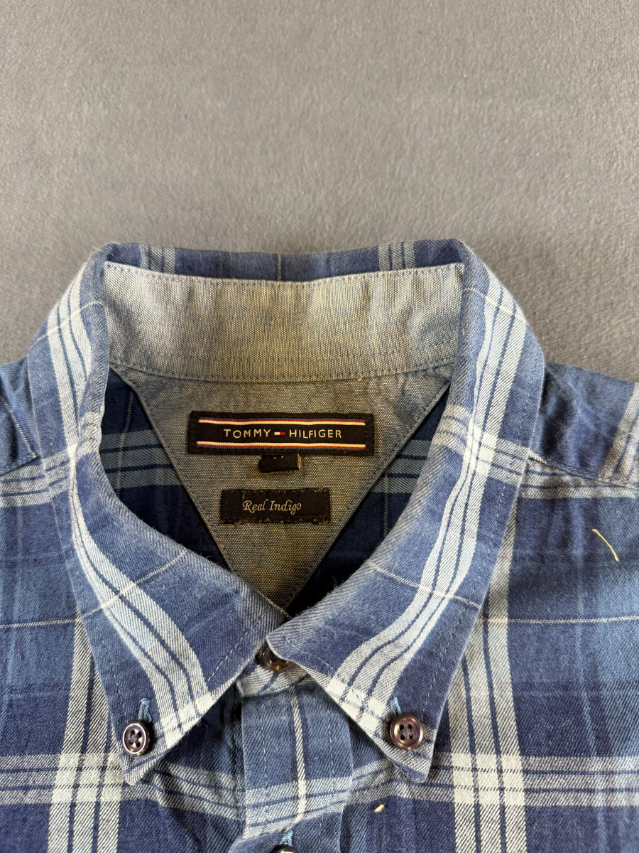 Tommy Hilfiger Blouse blauw geruit Real Indigo