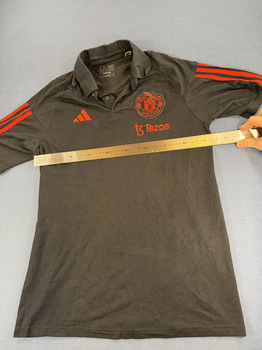 Zwart adidas Manchester United sportpolo (trainingsshirt), maat M
