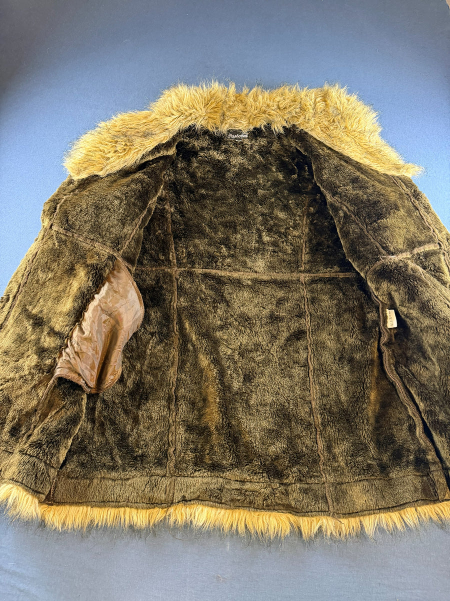 Vintage Dressing Afghaanse jas bruin dames maat XL