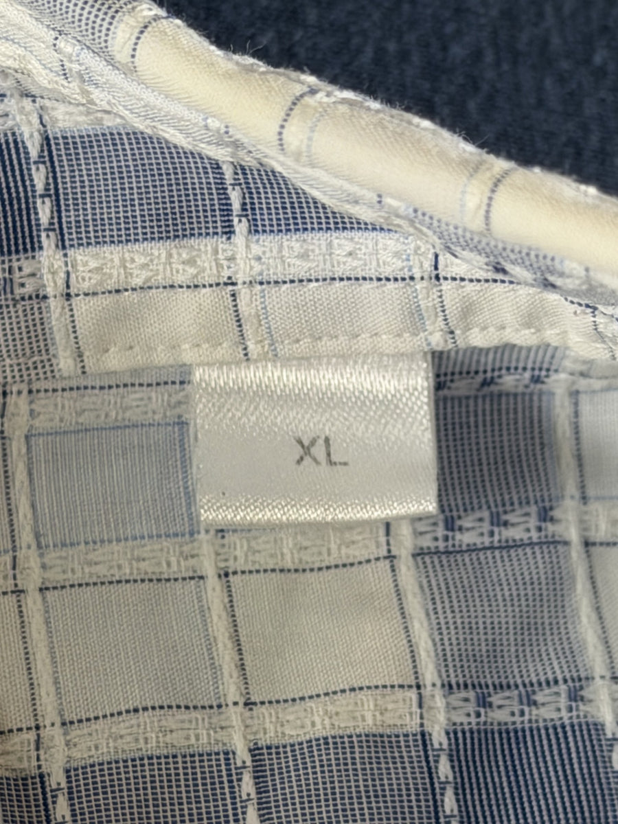 Yves Saint Laurent Blouse blauw geruit