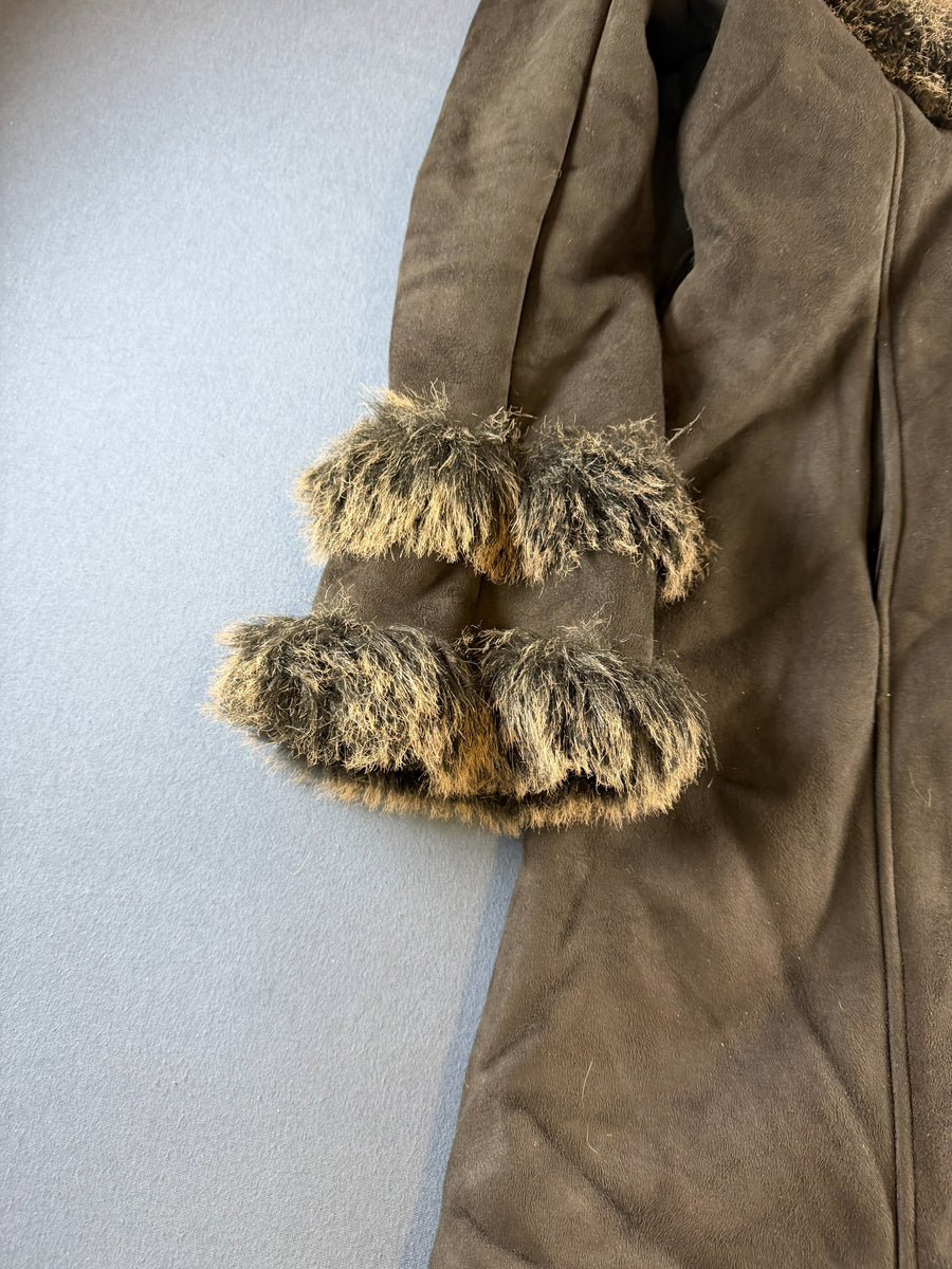 Vintage Dressing Afghaanse jas bruin dames maat M