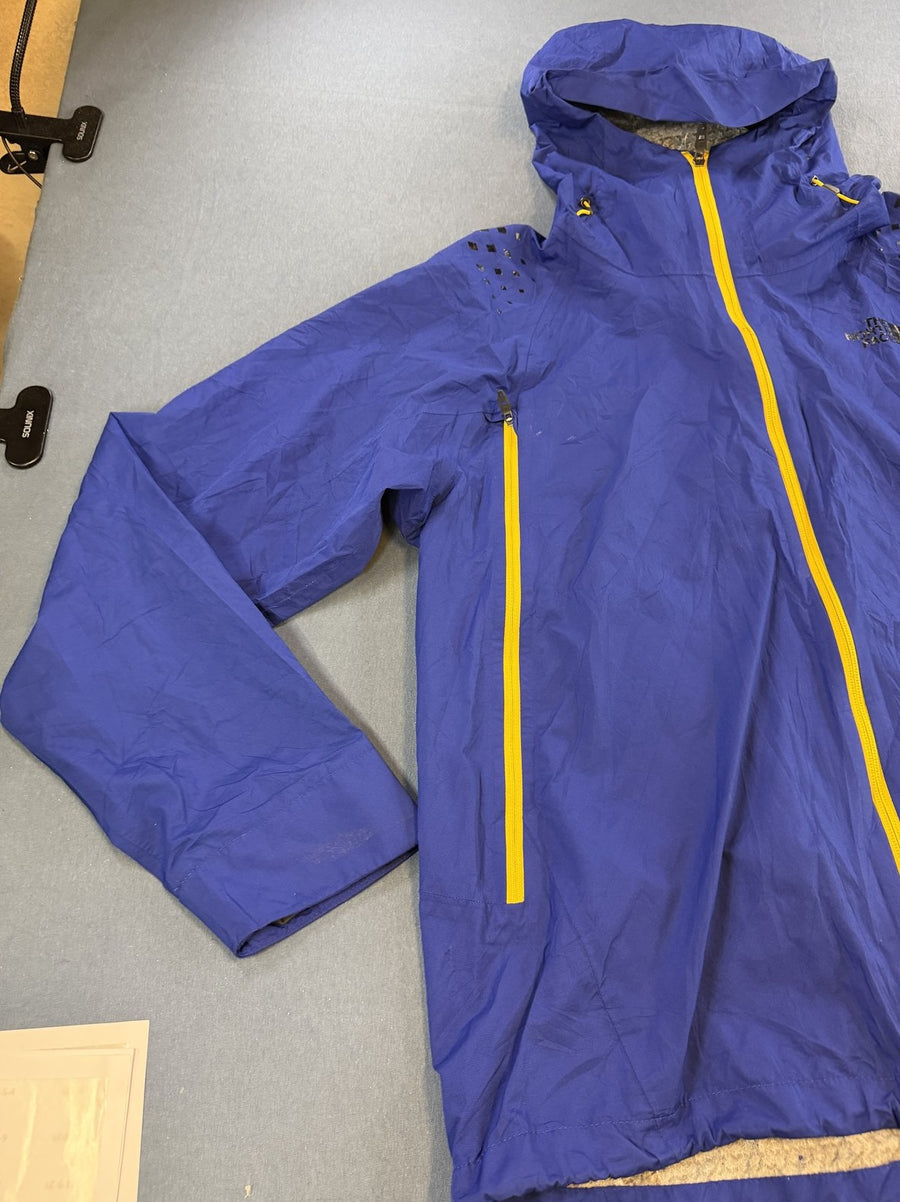 Blauwe The North Face regenjas, maat L (shell jas / windjak)