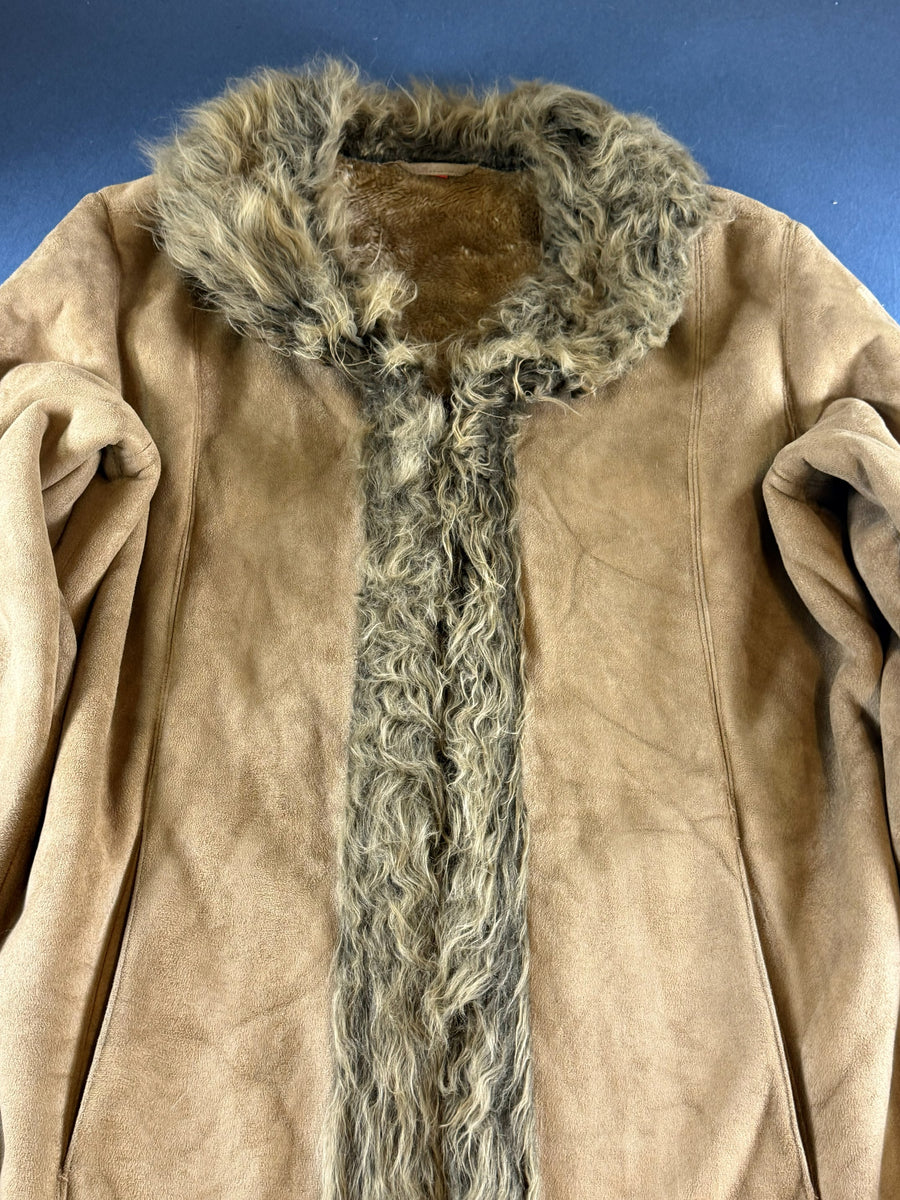 Vintage Dressing Afghaanse jas bruin dames maat XL