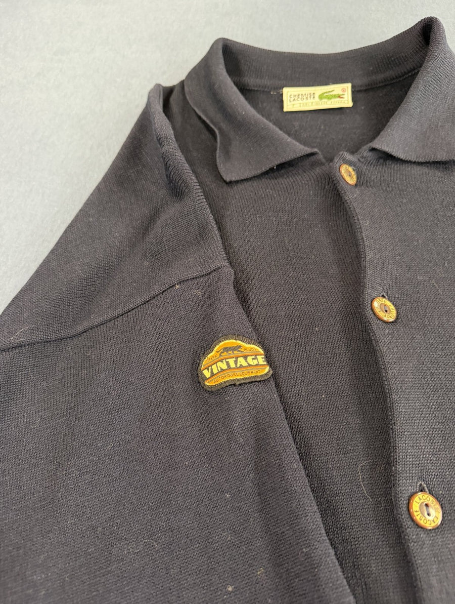 Blauwe Lacoste cardigan (piquévest/breivest), maat XXL