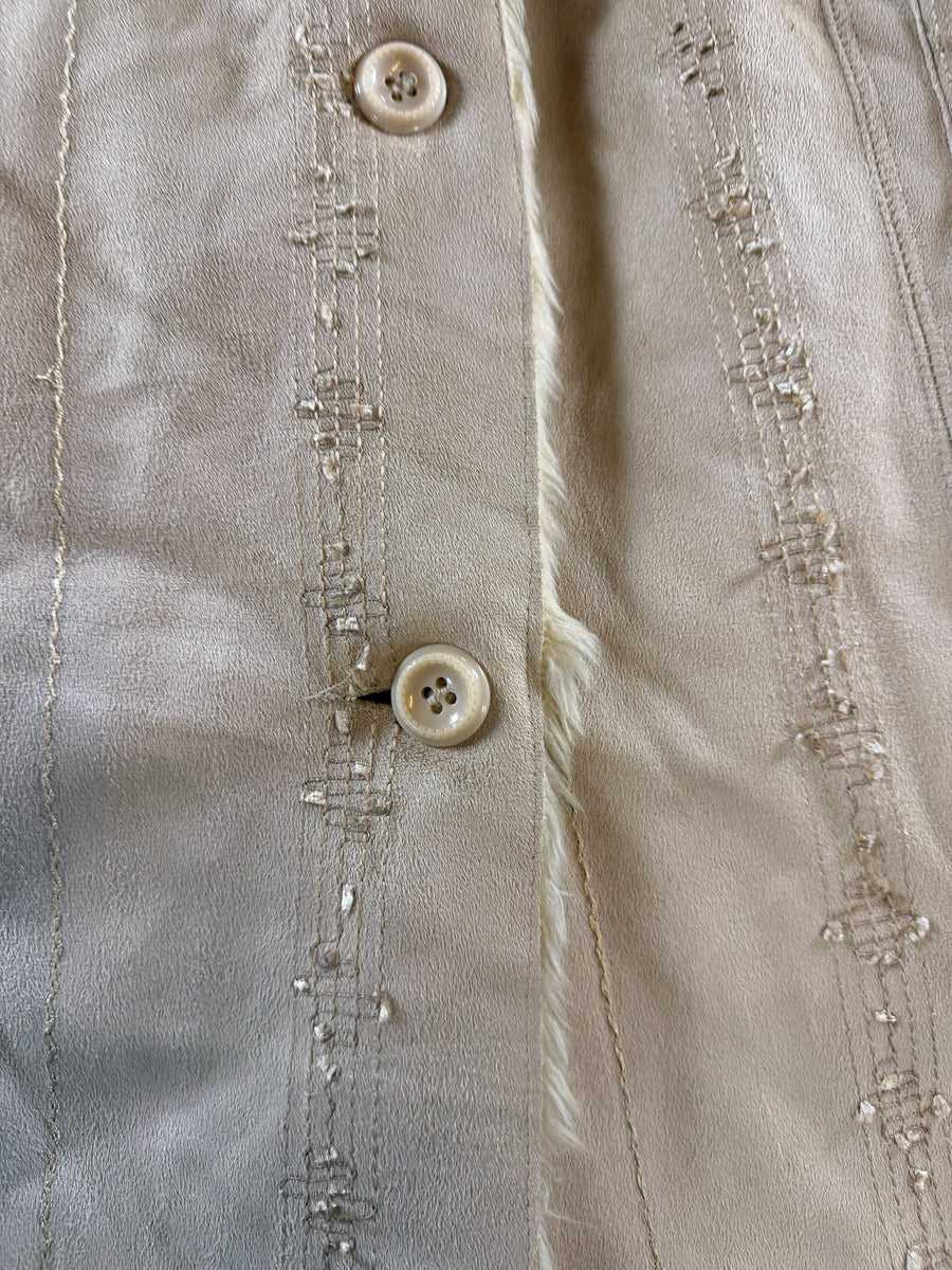 Vintage Dressing Afghaanse jas beige dames maat XL