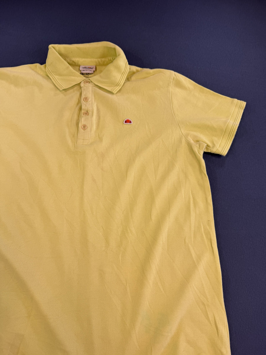 Geel Ellesse Italia polo heren (poloshirt piqué) maat L