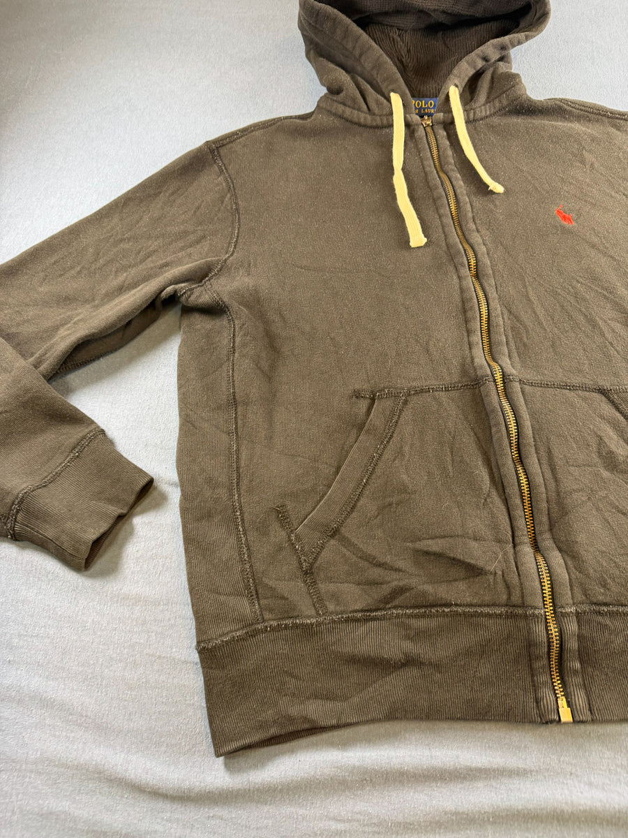 Polo Ralph Lauren hoodie met rits zwart heren maat M katoen sweatvest ritsvest vintage