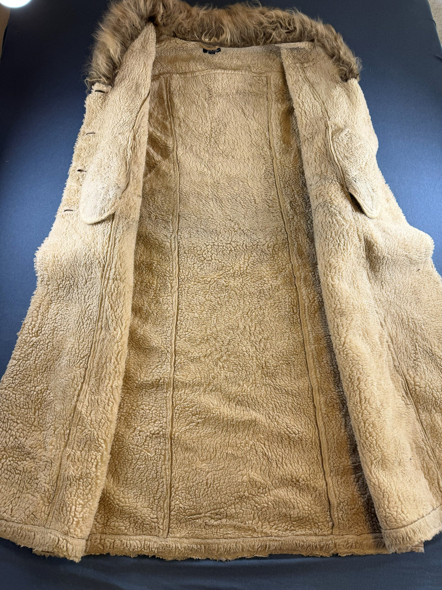 Vintage Dressing Afghaanse jas bruin dames maat L