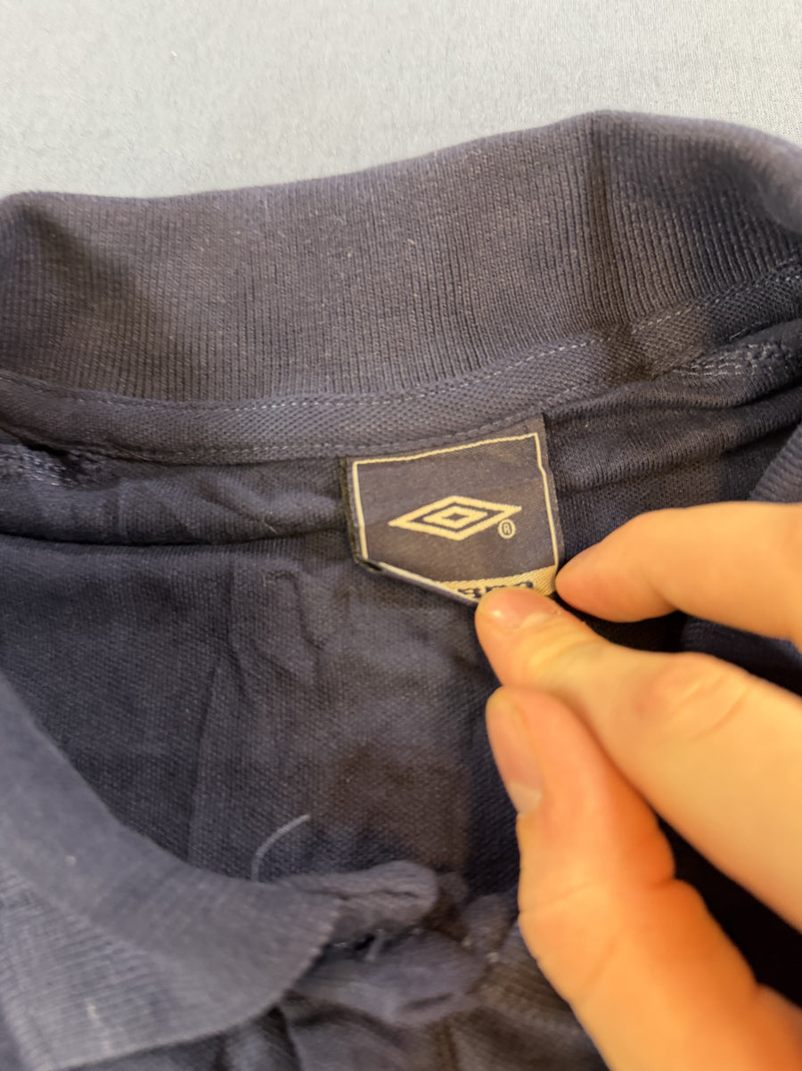 Blauw Umbro sportpolo (trainingsshirt met zijpanelen), maat XL
