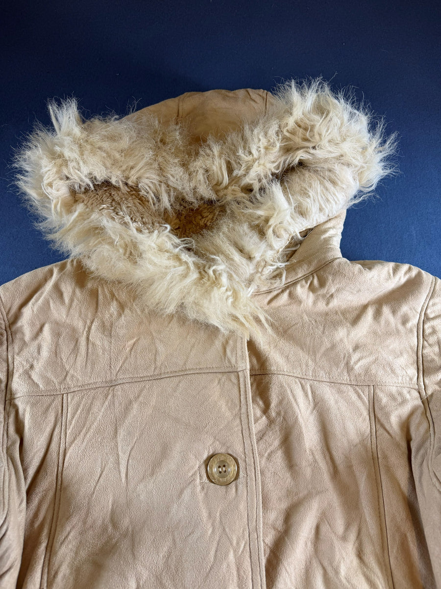 Vintage Dressing Afghaanse jas beige dames maat M