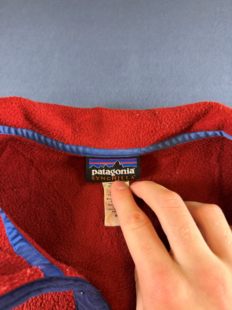 Patagonia Synchilla Snap-T trui rood heren maat L sweater sweatshirt pullover hoodie