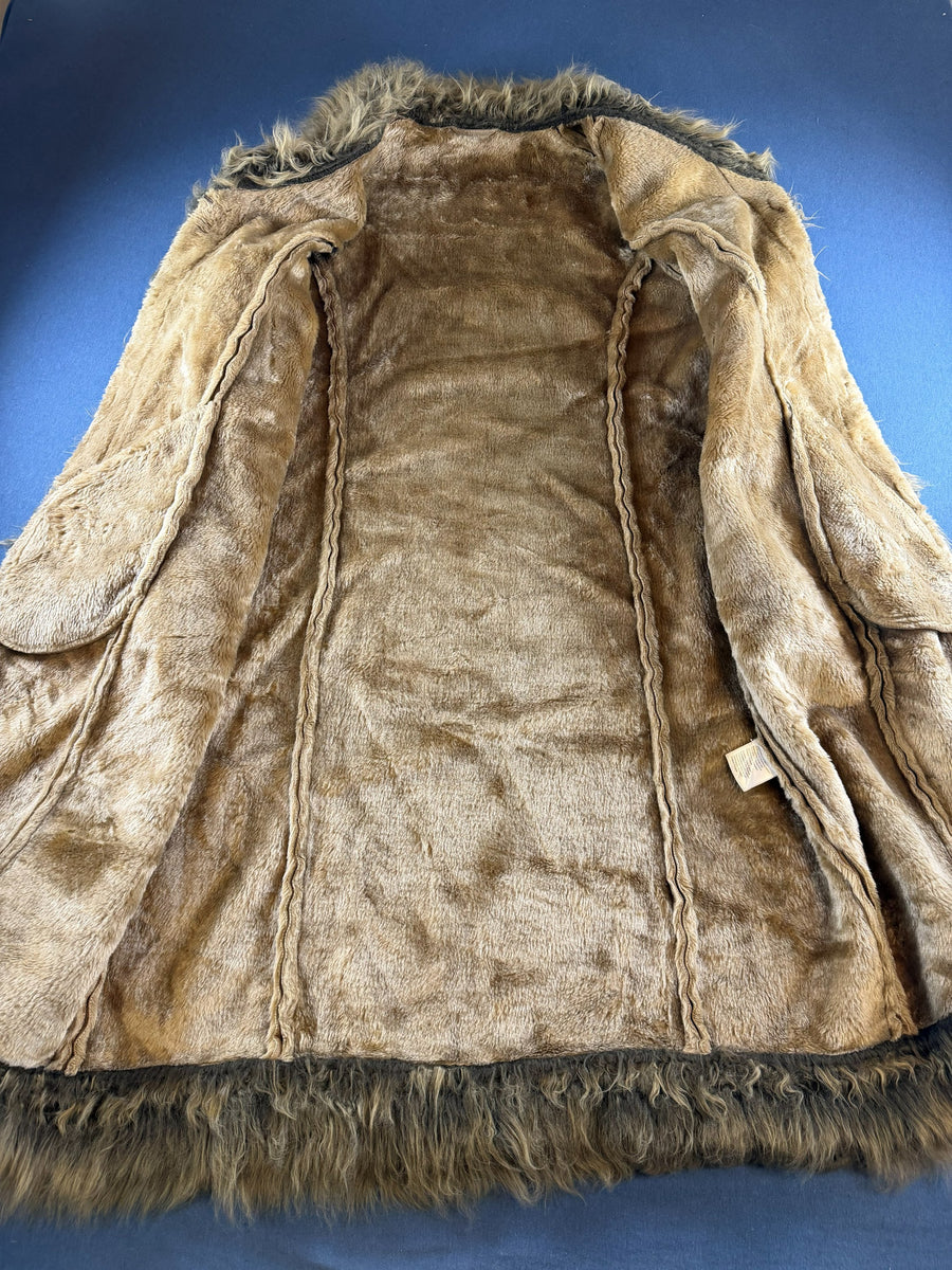 Vintage Dressing Afghaanse jas bruin dames maat XL