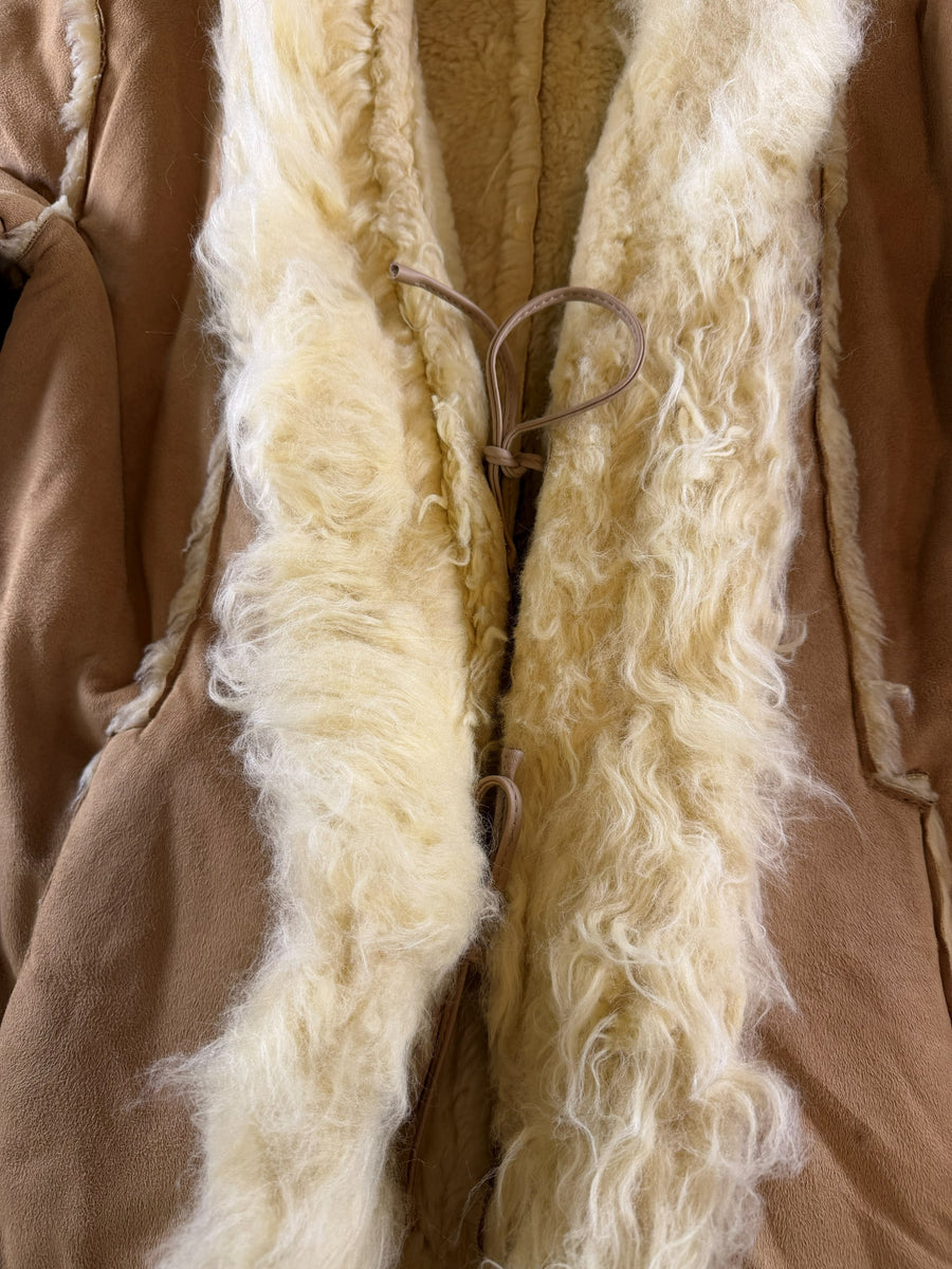 Vintage Dressing Afghaanse jas beige dames maat L