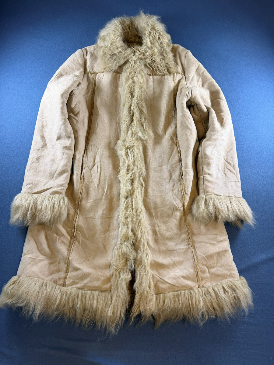 Vintage Dressing Afghaanse jas beige dames maat M
