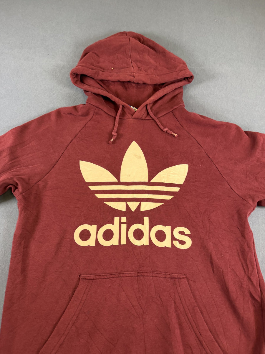 Bordeauxrode adidas Originals capuchontrui (hoodie), heren maat S, Trefoil-logo