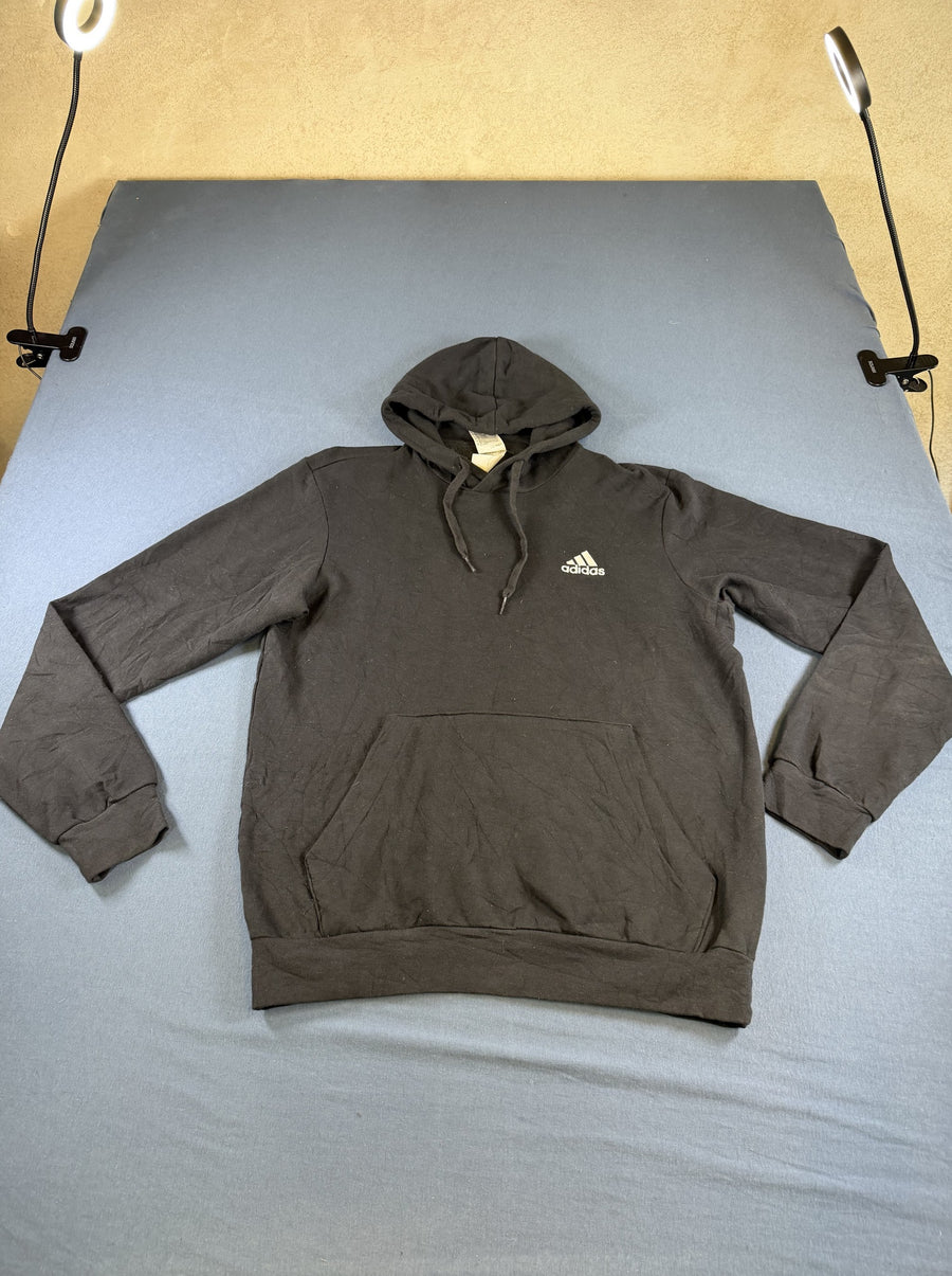 Zwart Adidas hoodie met logo, maat M (trui met capuchon)