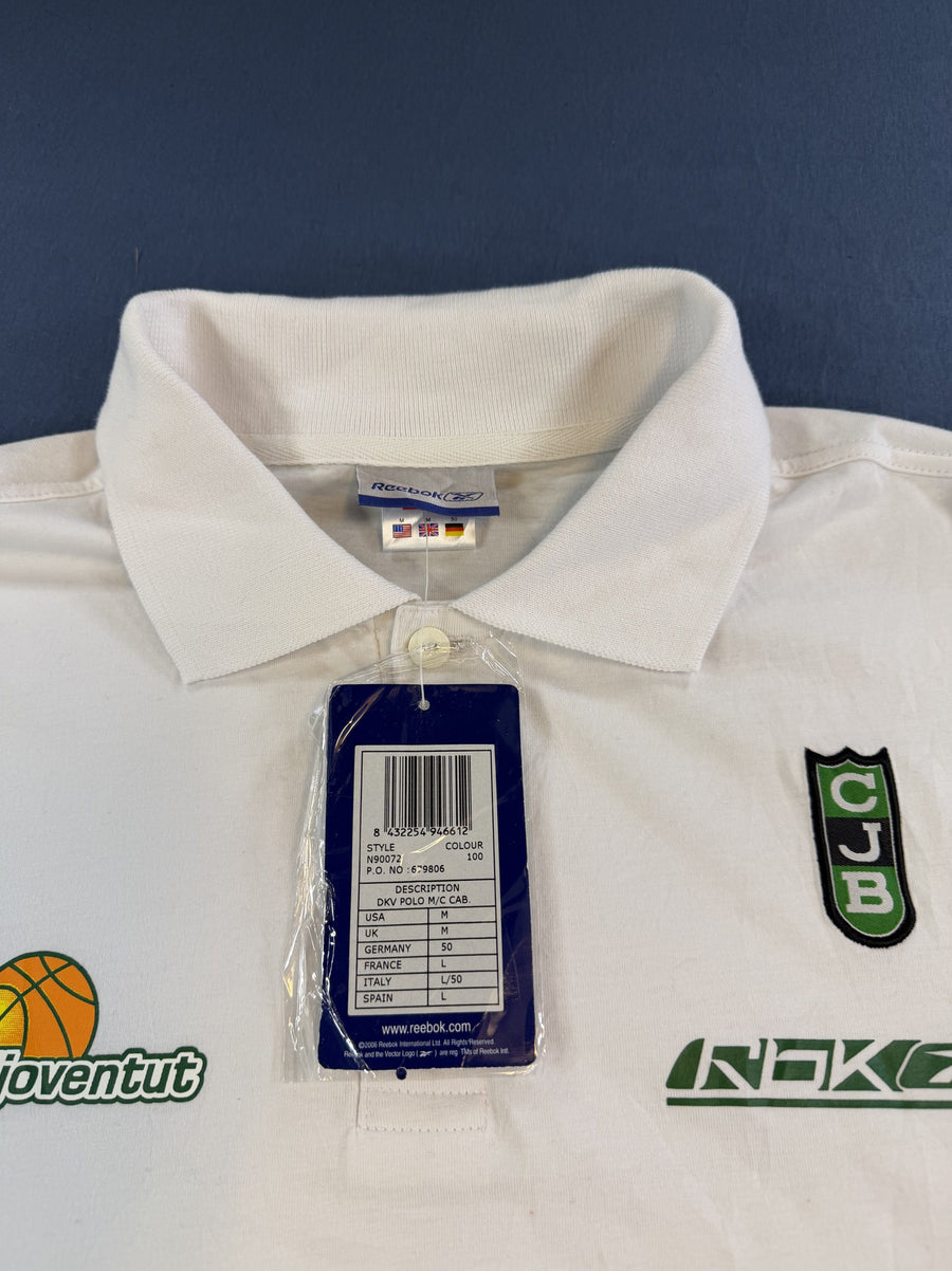Witte Reebok sportpolo (poloshirt / basketbalshirt), maat M – DKV Joventut Badalona