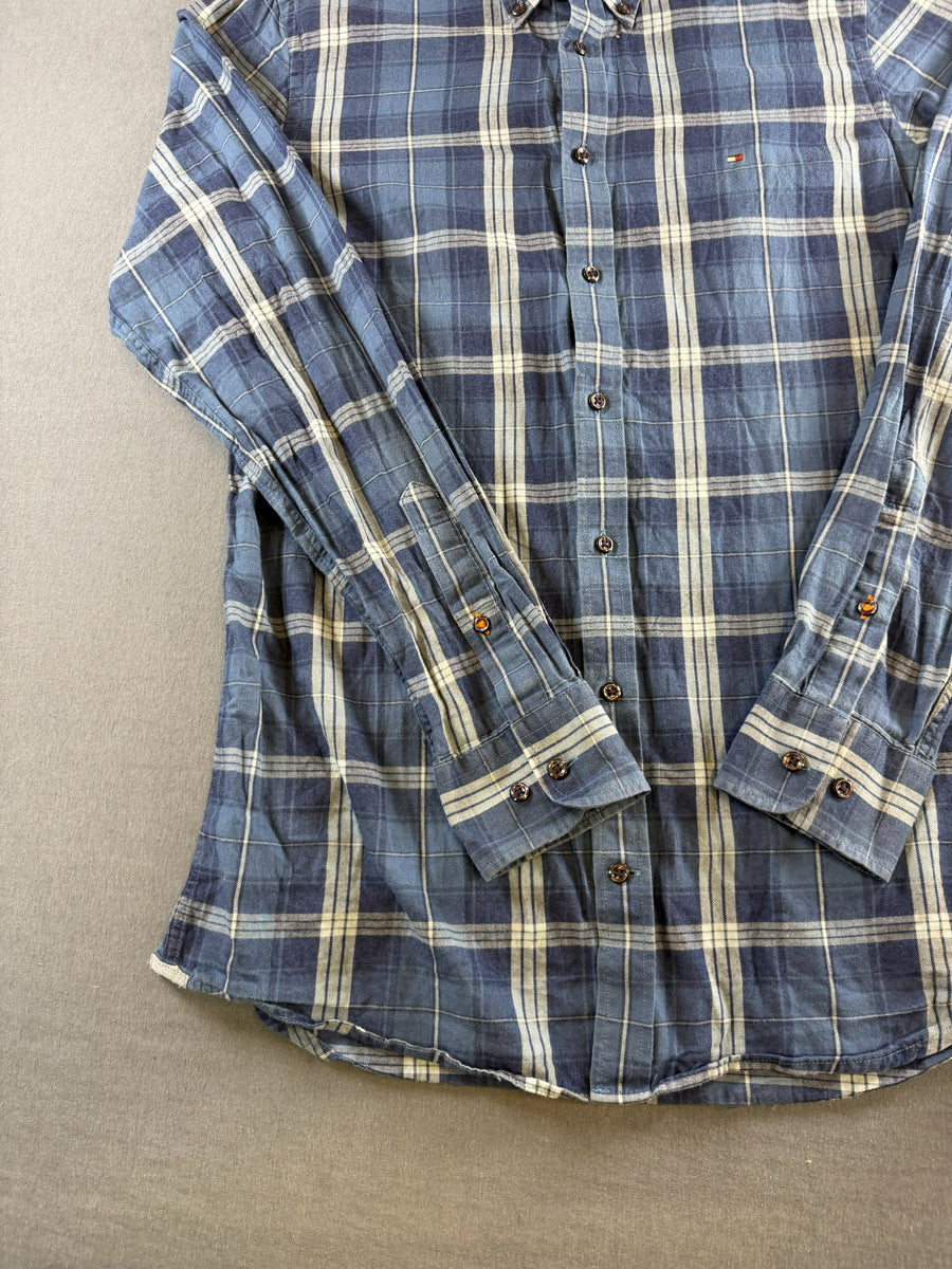 Tommy Hilfiger Blouse blauw geruit Real Indigo