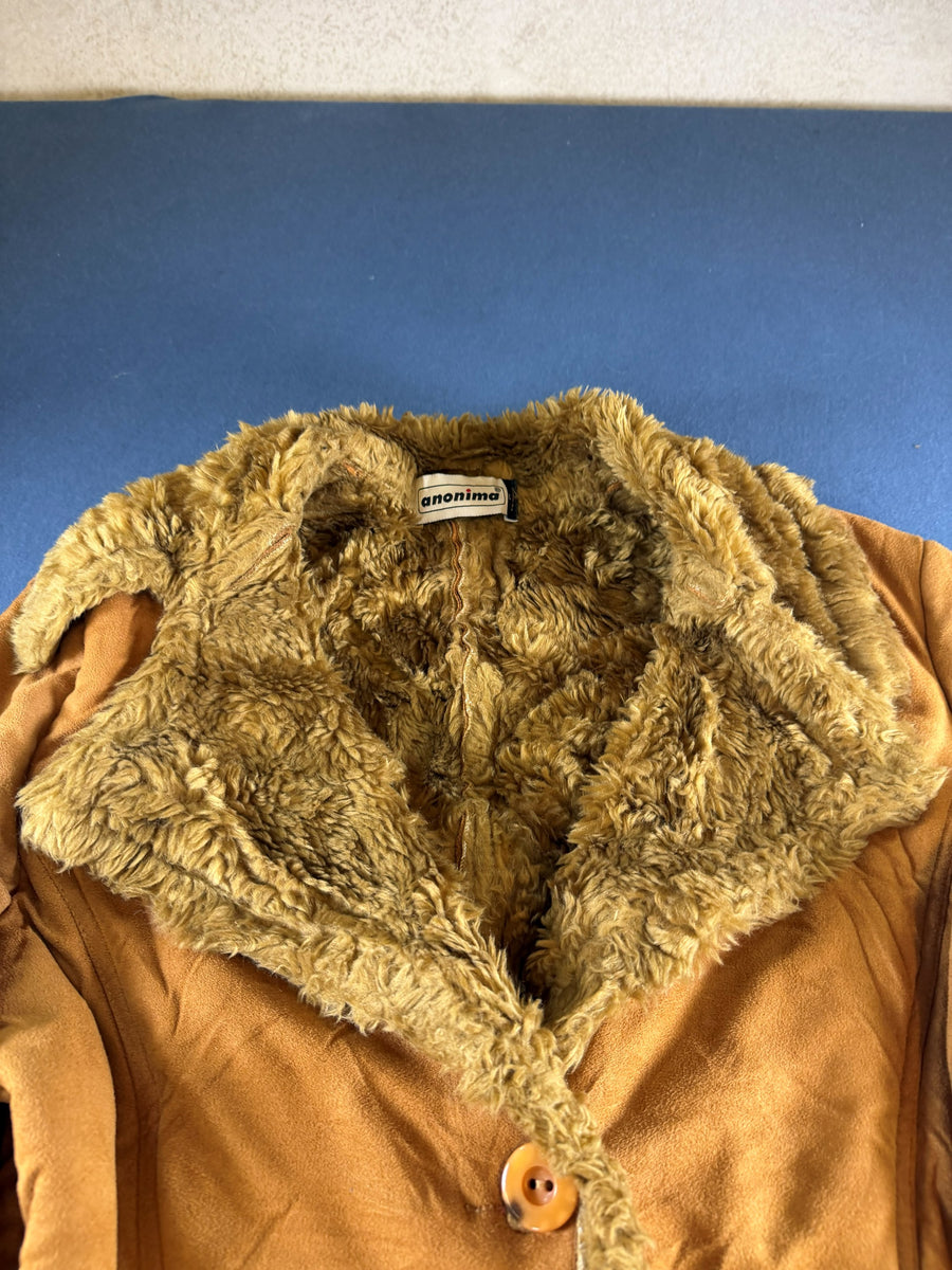 Vintage Dressing Afghaanse jas bruin dames maat S