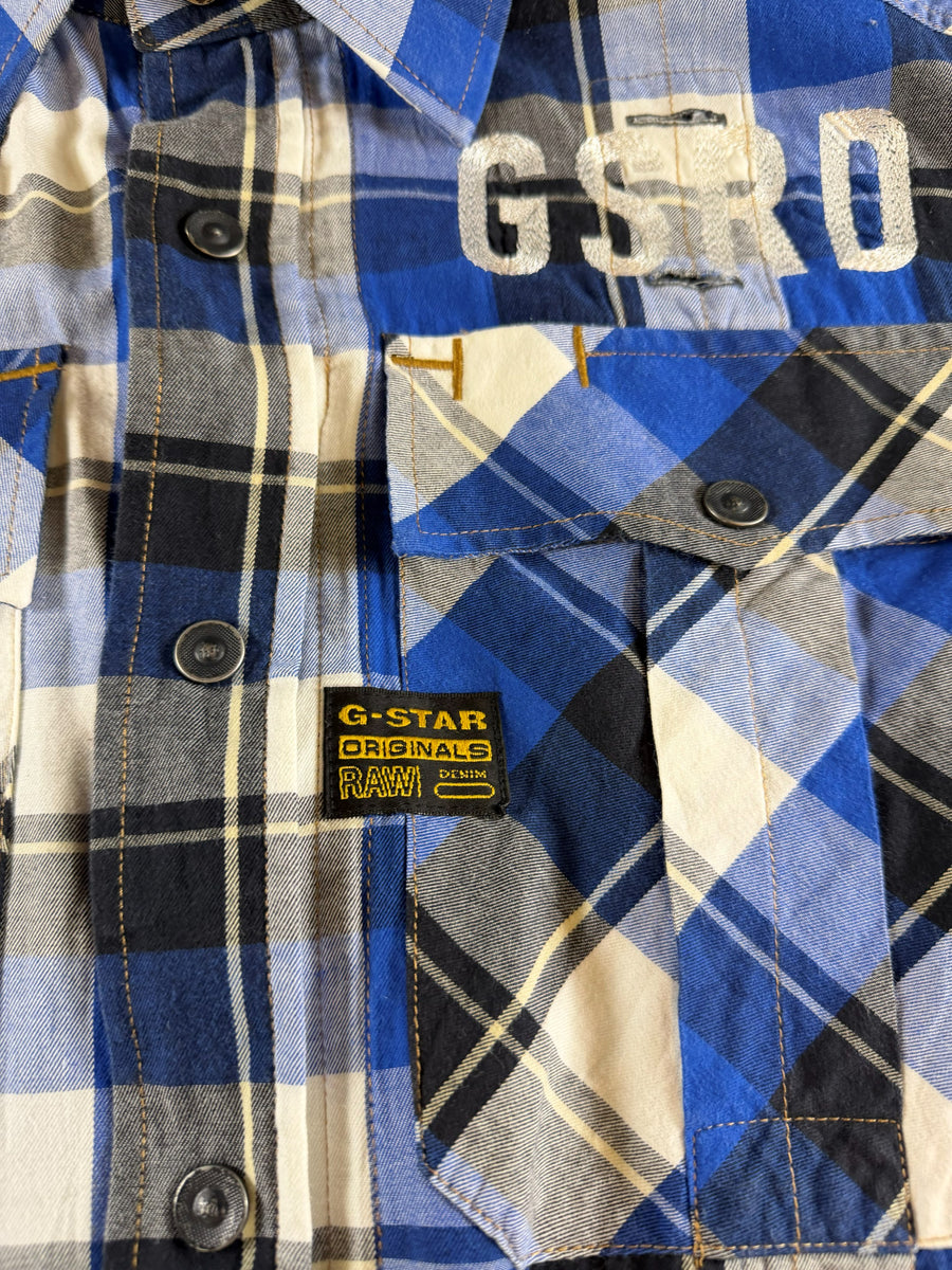 G-Star Blouse blauw geruit