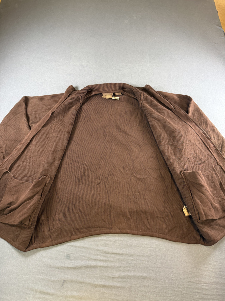 Bruin gebreide cardigan van Benjamin (herenvest / knoopvest)