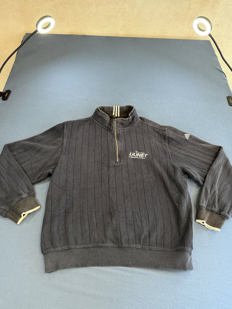 Zwarte adidas sweater met ritskraag (quarter-zip / ritstrui), maat S