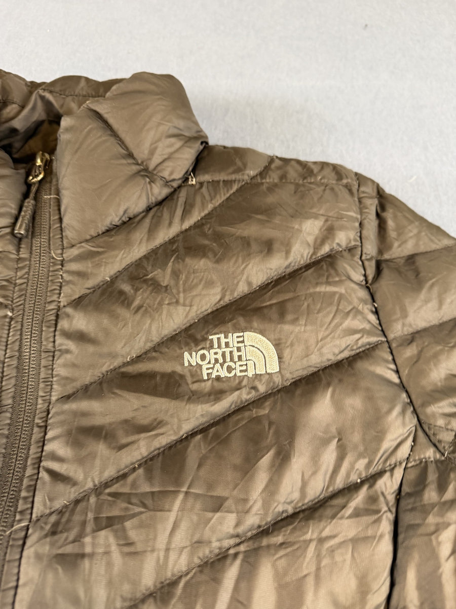 Zwart donsjack van The North Face, maat M (puffer / gewatteerde winterjas met afneembare capuchon)