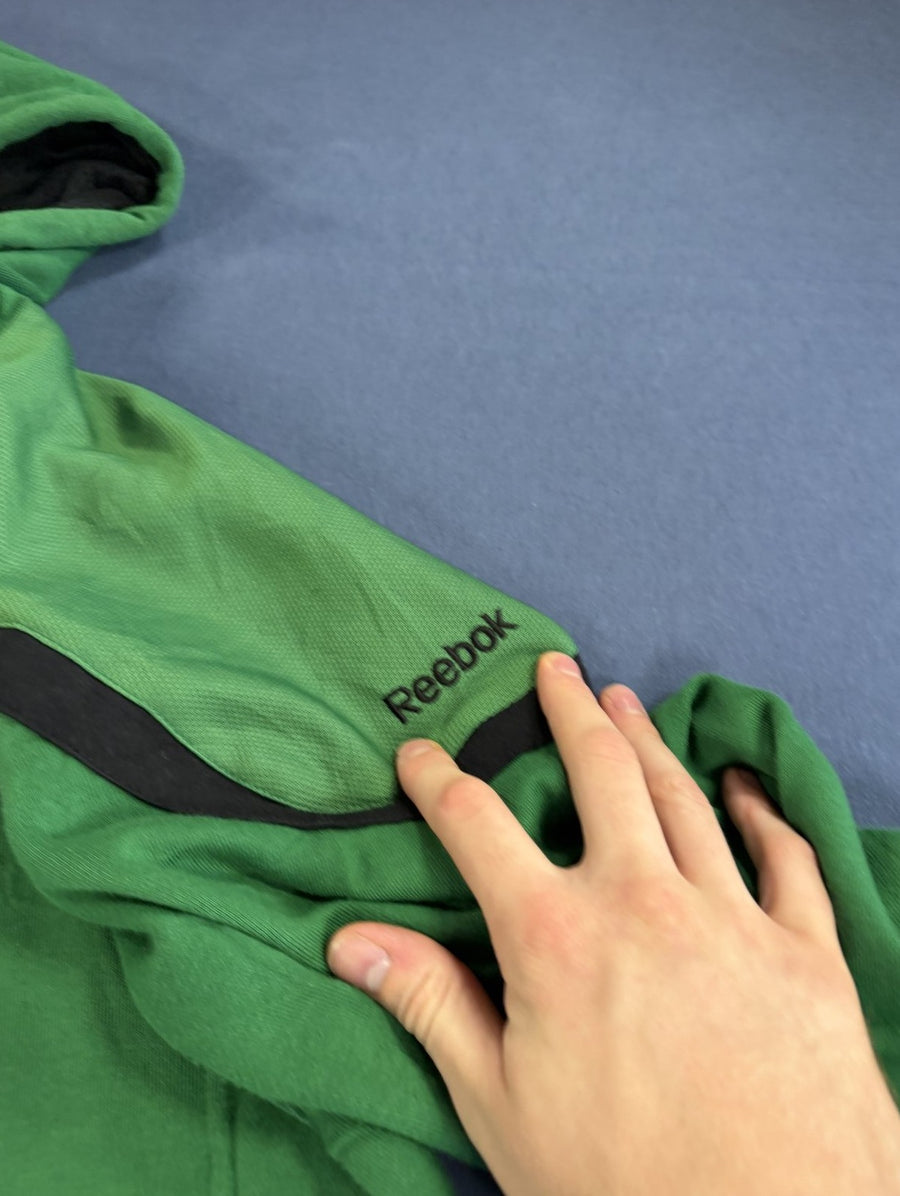 Groen Reebok ritsvest met CFL-clublogo (fleecevest), maat S