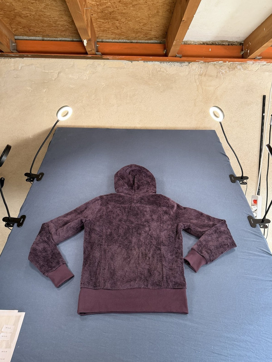 Paarse sherpa fleecetrui (fleecehoodie/fleecevest) The North Face - maat M