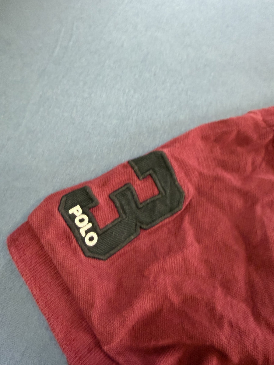 Rood Polo Ralph Lauren Houston chenille shirt (poloshirt / polo, maat XL)