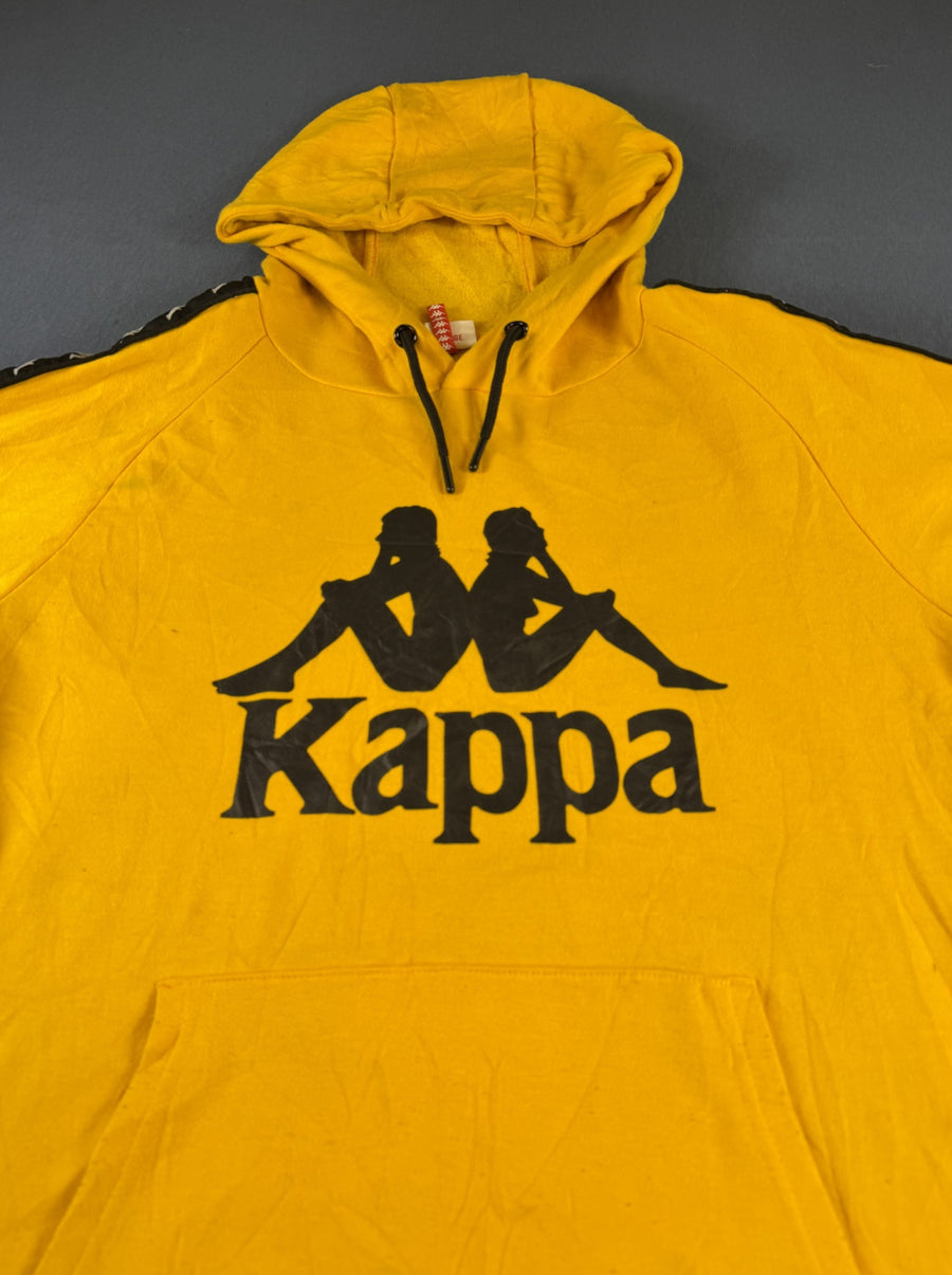 Geel-zwarte Kappa capuchontrui (hoodie) met Omini-logo - heren maat L