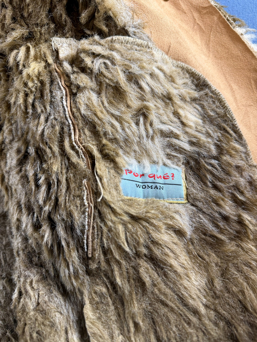 Vintage Dressing Afghaanse jas bruin dames maat S