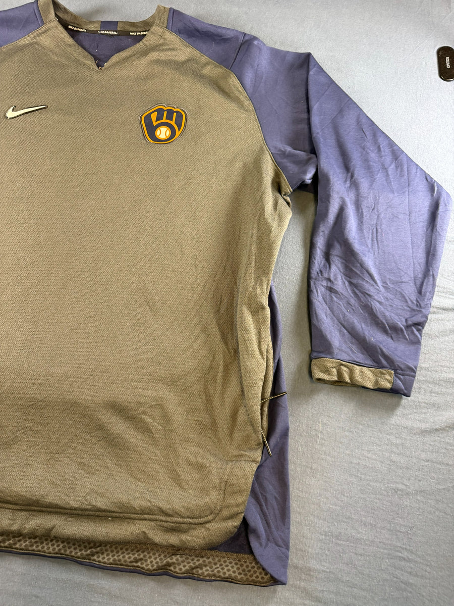 Nike Sportshirt grijs Milwaukee Brewers