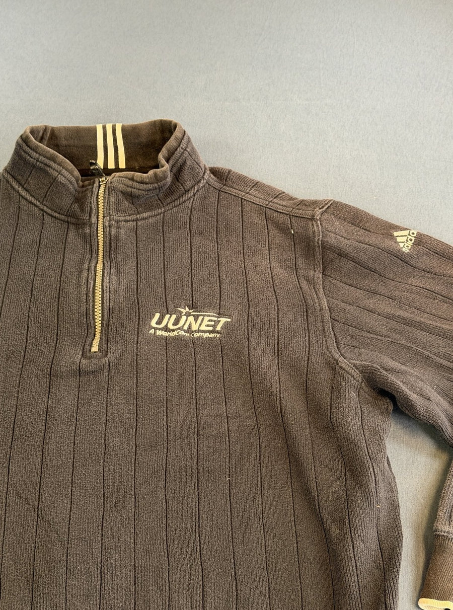 Zwarte adidas sweater met ritskraag (quarter-zip / ritstrui), maat S