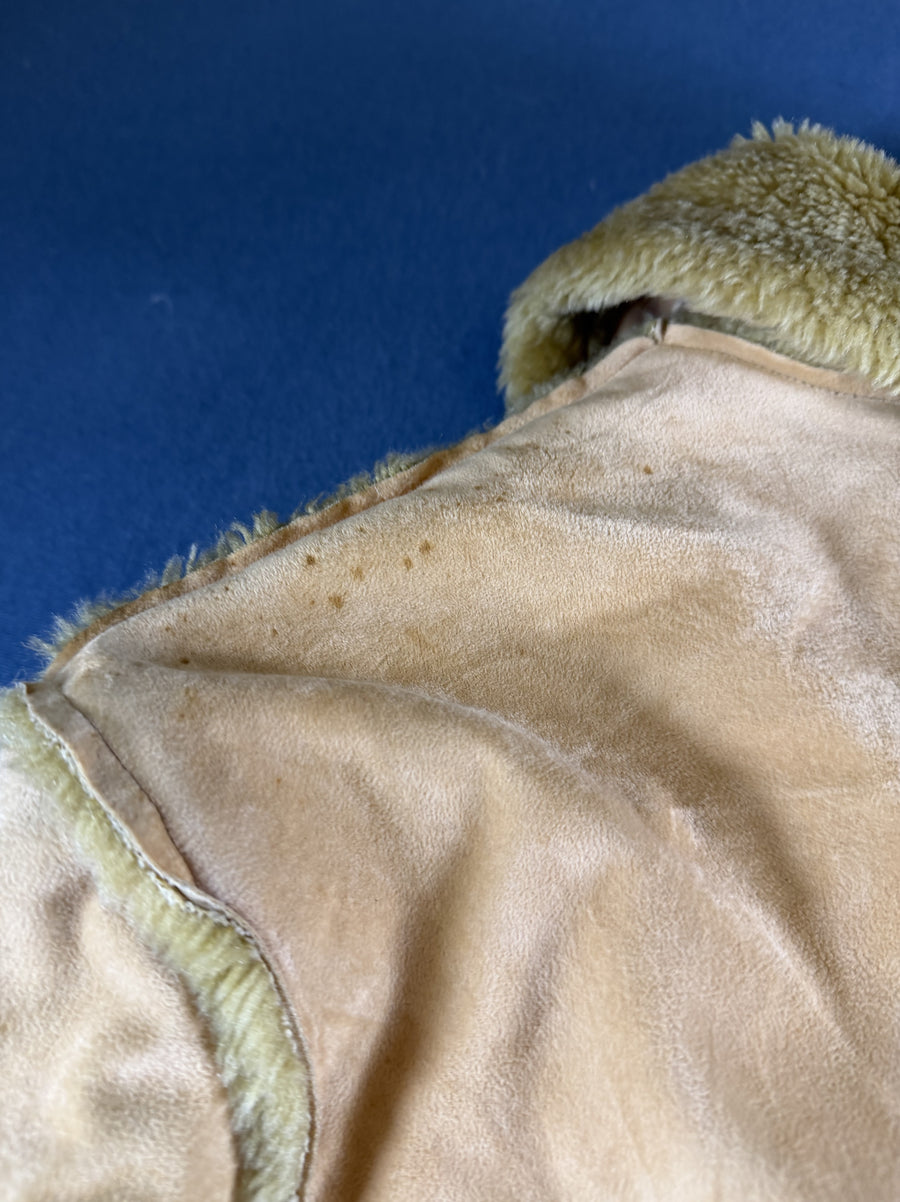 Beige lammy coat maat M (Afghaanse jas / shearling-jas), Vintage Dressing