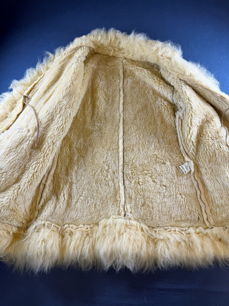 Vintage Dressing Afghaanse jas beige dames maat L