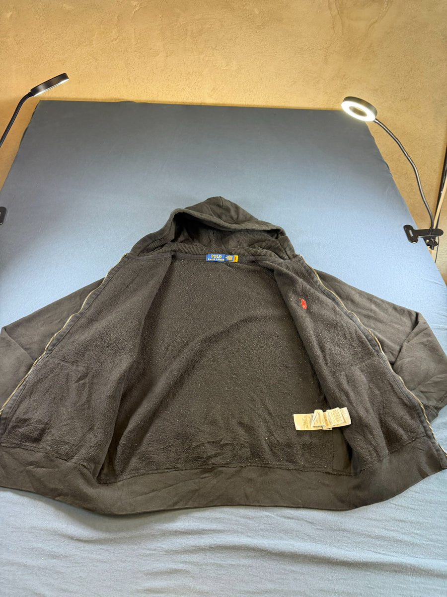 Polo Ralph Lauren hoodie met rits zwart heren maat M katoen sweatvest ritsvest vintage
