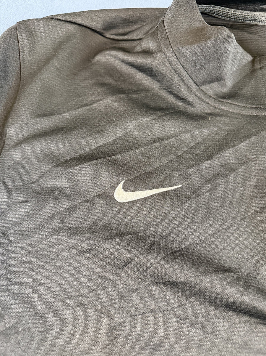 Zwart Nike herenvest maat XXL met kwartrits en logo op de borst (fleecetrui / sweatvest)