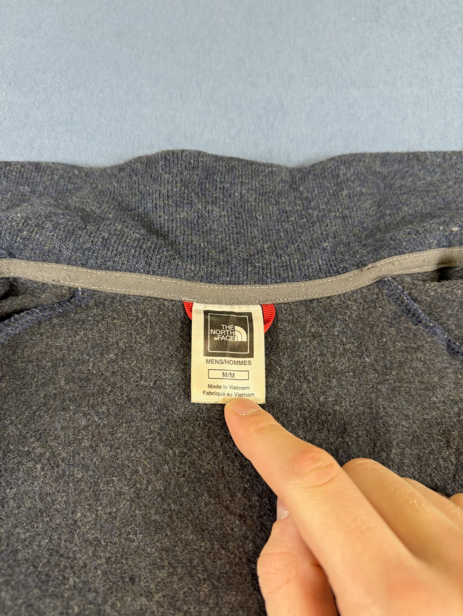 Blauw gemêleerd herenvest van The North Face (wolgebreide fleecetrui/fleecevest) maat M