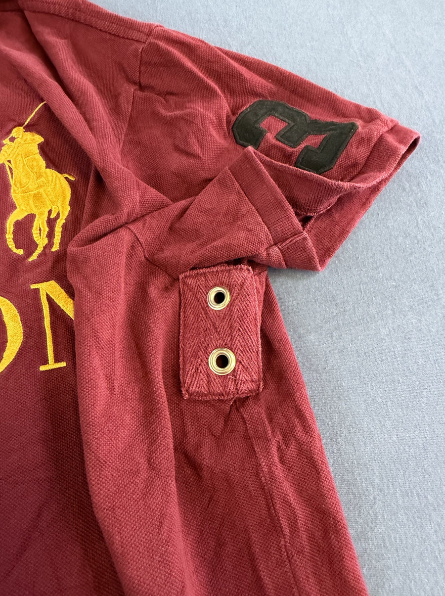 Rood Polo Ralph Lauren Houston chenille shirt (poloshirt / polo, maat XL)