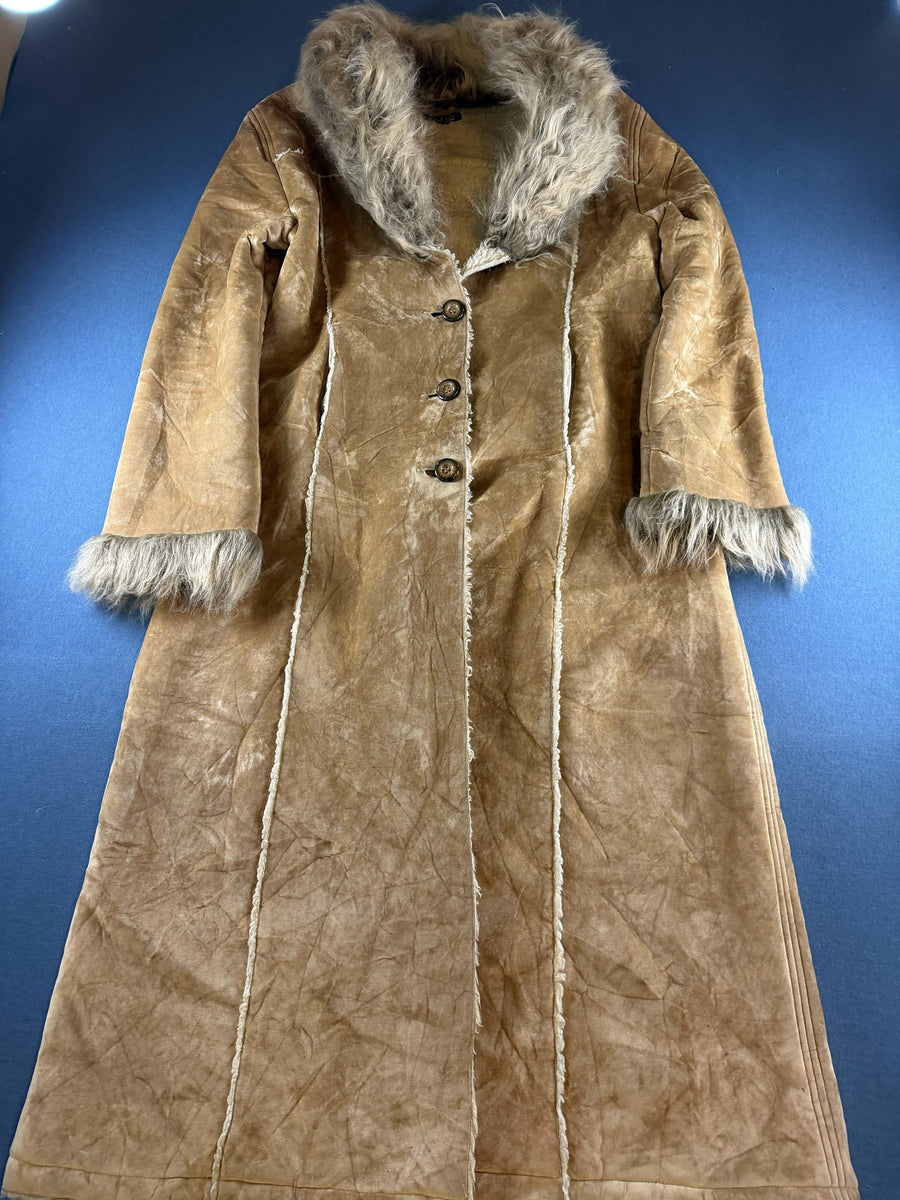Vintage Dressing Afghaanse jas bruin dames maat L
