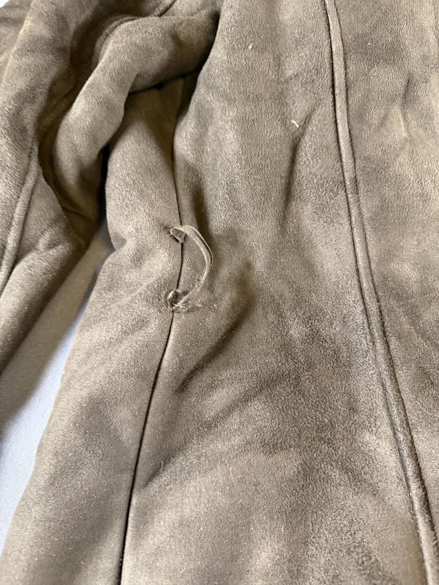 Zwarte Afghaanse jas dames (lammy coat / penny coat) maat L