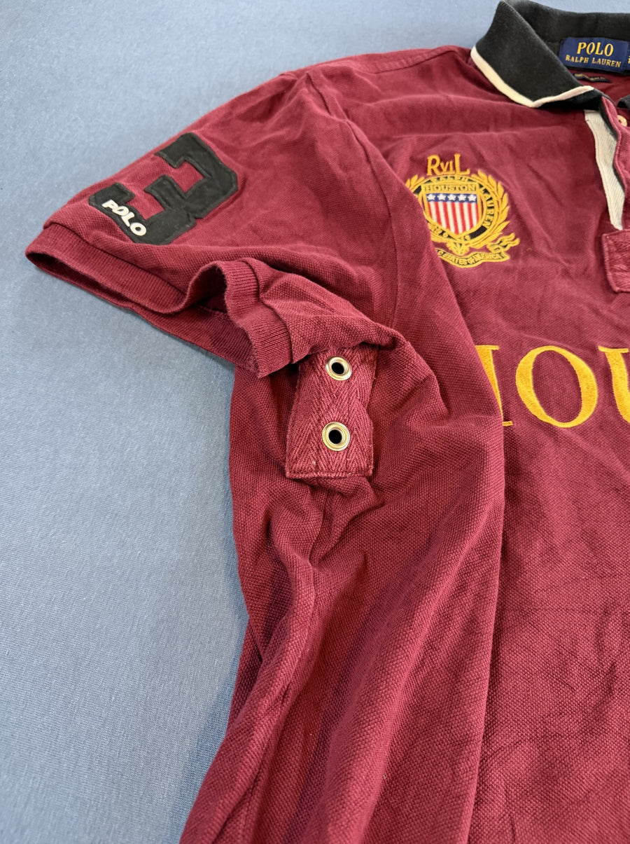 Rood Polo Ralph Lauren Houston chenille shirt (poloshirt / polo, maat XL)